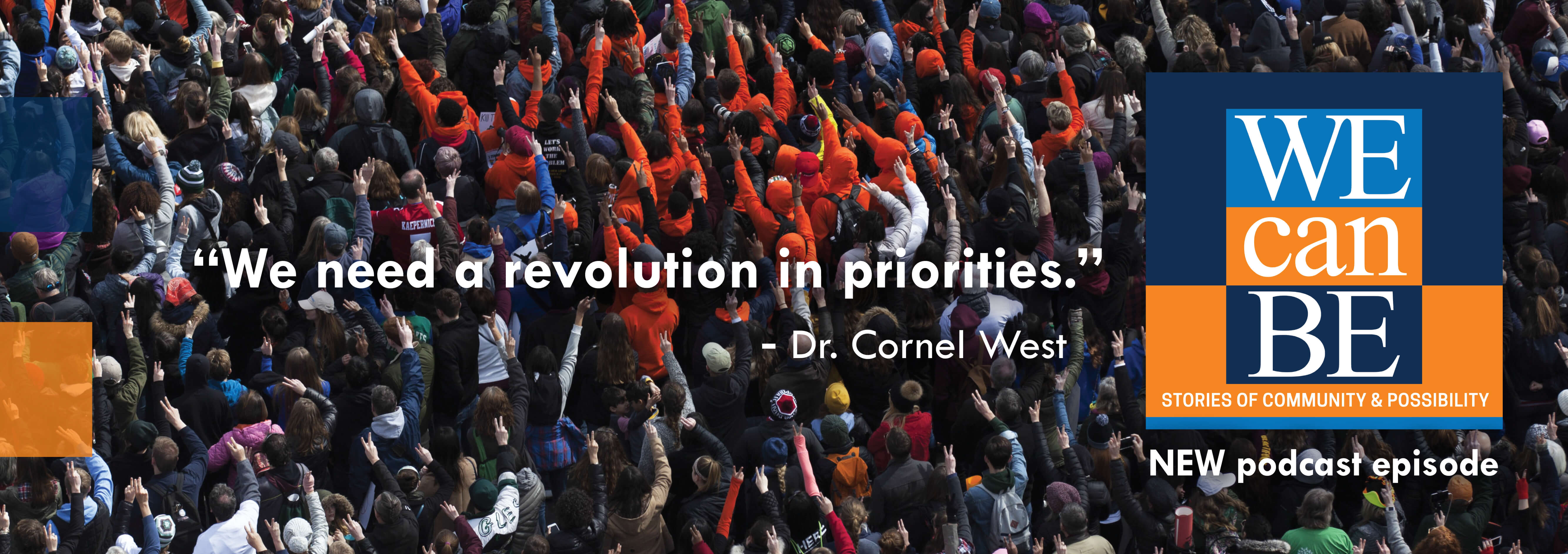 Image of Dr. Cornel West with his arm around the shoulders of Bakari Kitwana